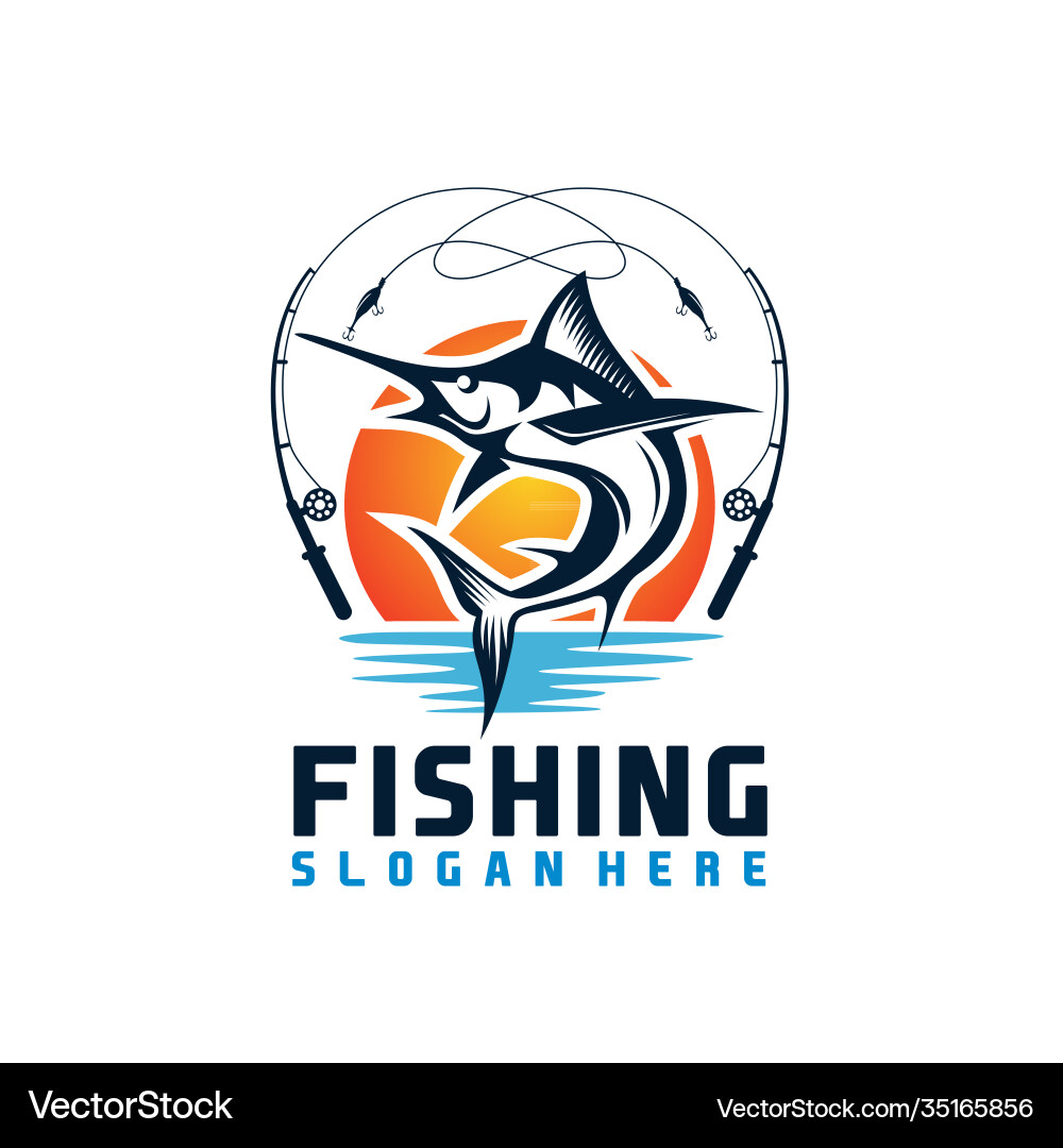 Fishing Logo Template - Bass & Trout Vector Image