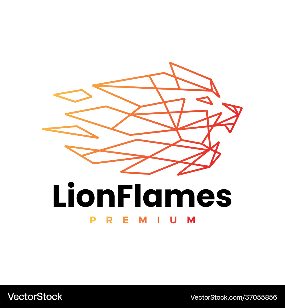 Lion Feuer Flamme geometrische polygonale Logo-Ikone Lion Feuer Flamme geometrische polygonale Logo-Ikone vektorbild