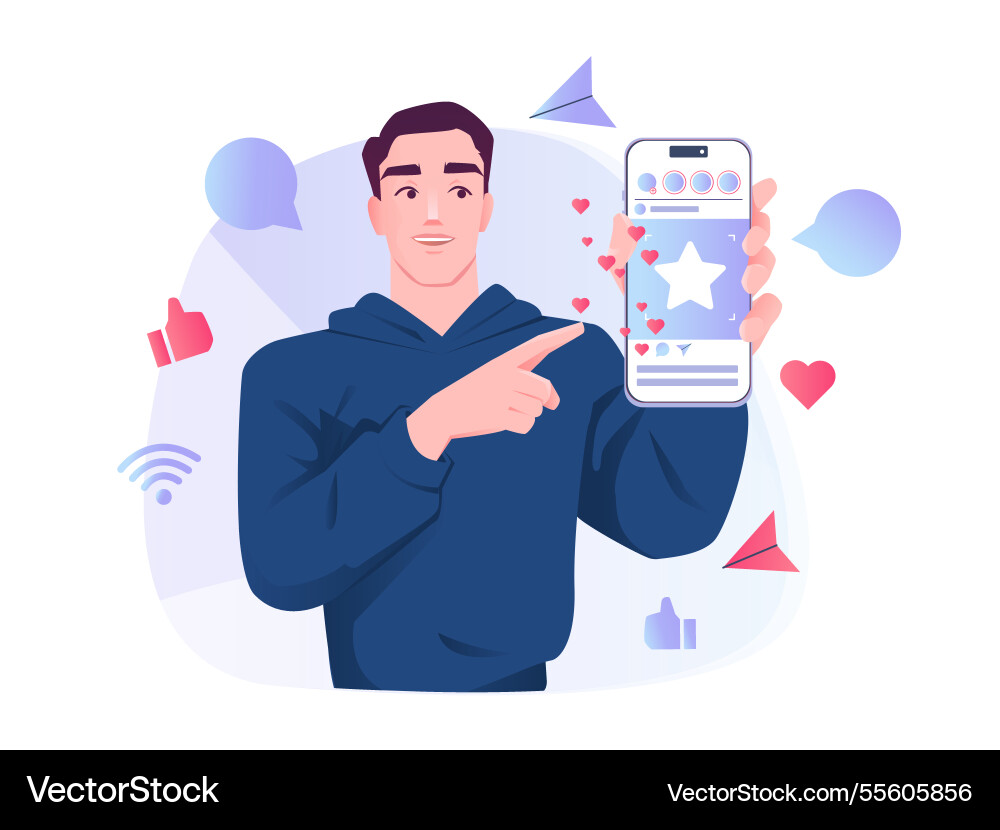 Man with smartphone Man with smartphone vector image