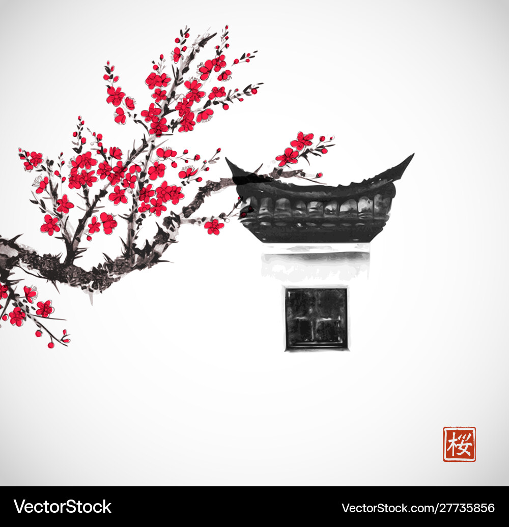 Old window with typical chinese design elements Old window with typical chinese design elements vector image