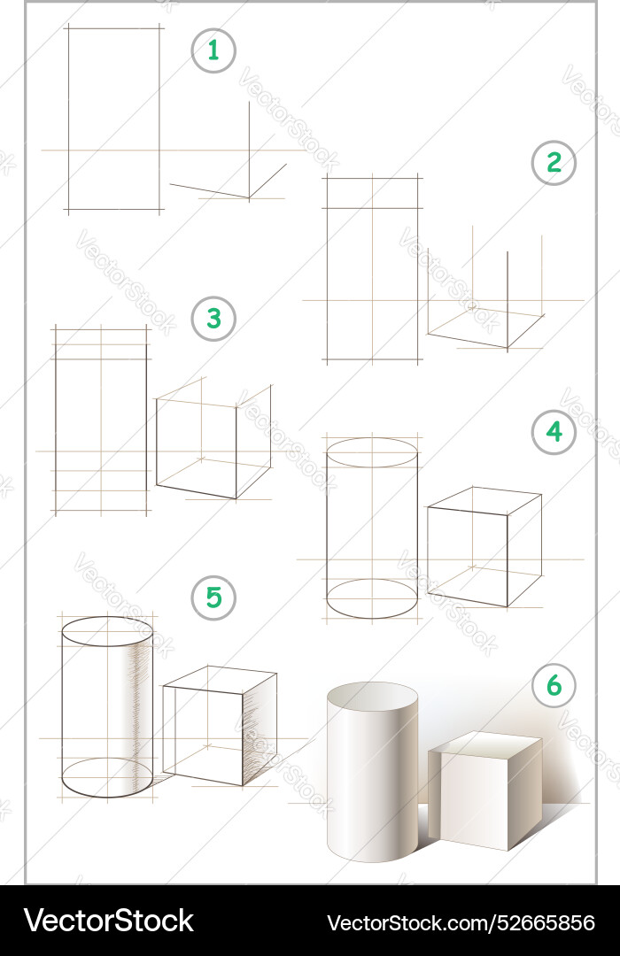 Page shows how to learn step by draw Page shows how to learn step by draw vector image