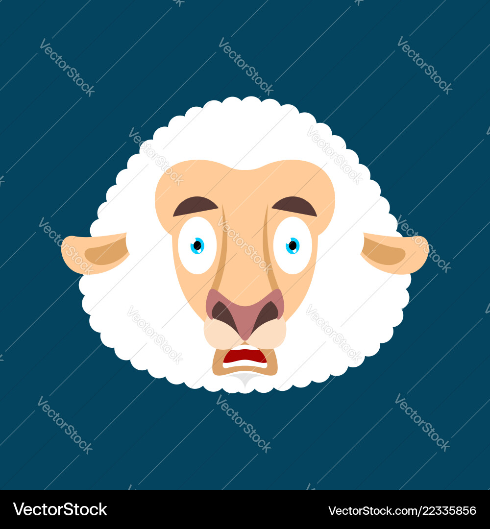 Scared Sheep - OMG Expression Vector Image