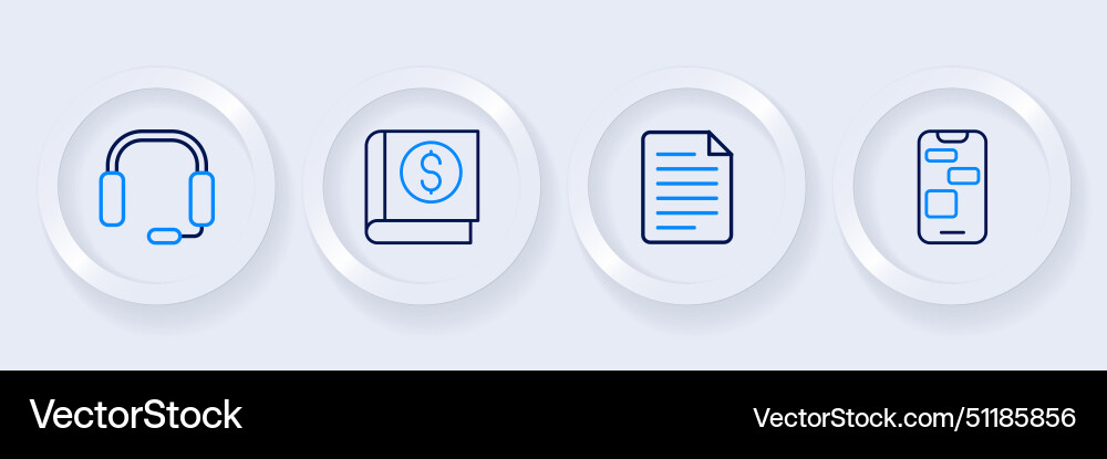 Set line mobile 24 hours support file document Set line mobile 24 hours support file document Vector Image