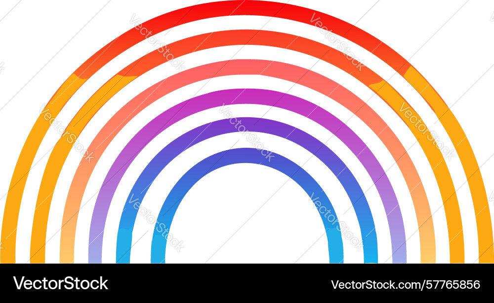 Stylized rainbow arc with segmented colors design Vector Image
