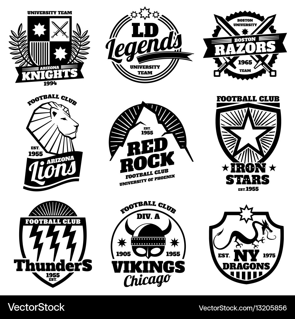 Vintage Sports Team Logos Vector Image