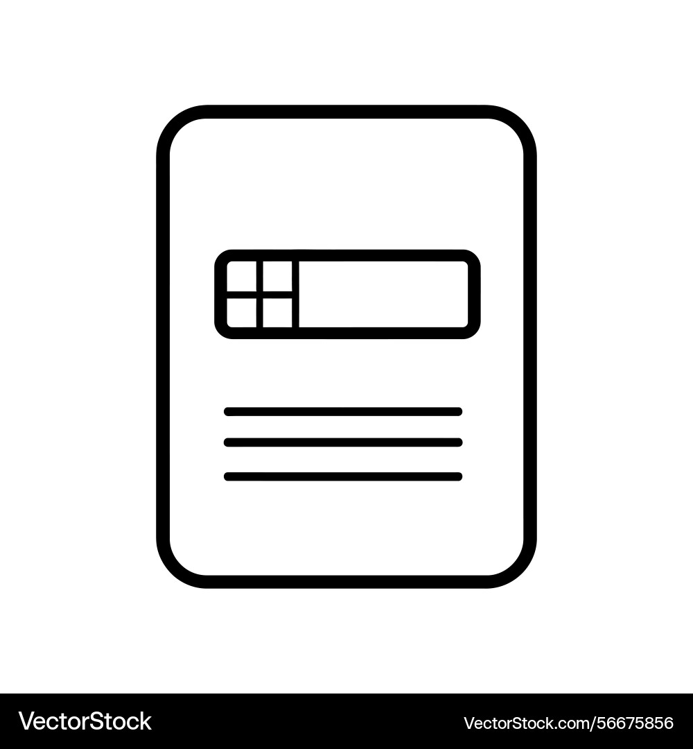 White icon with header and text lines vector image