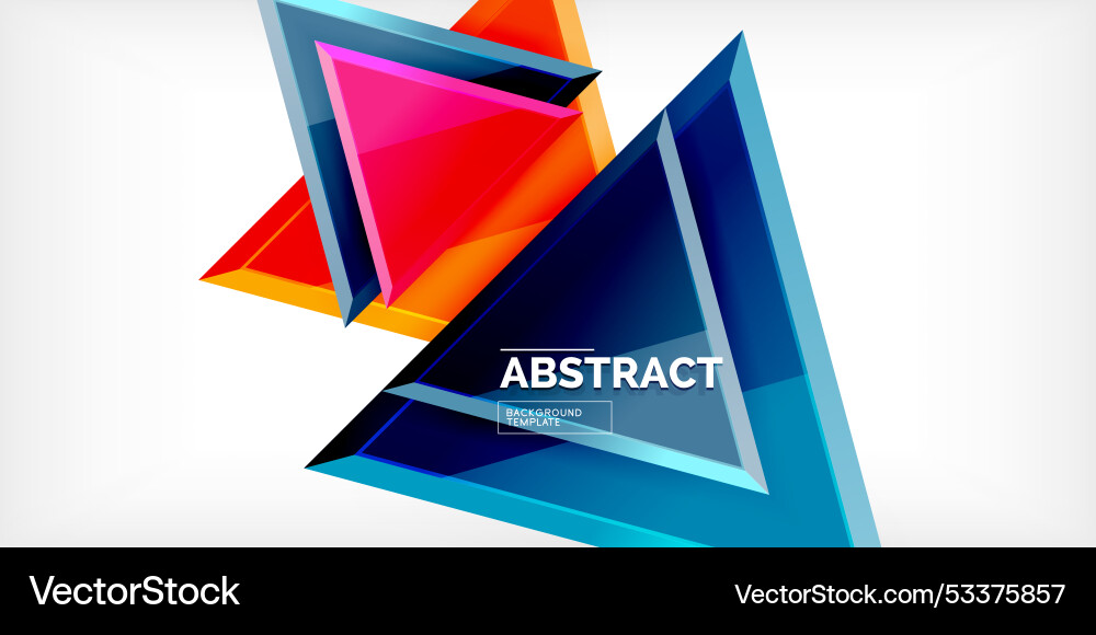 Abstract background - colorful triangles with 3d Vector Image