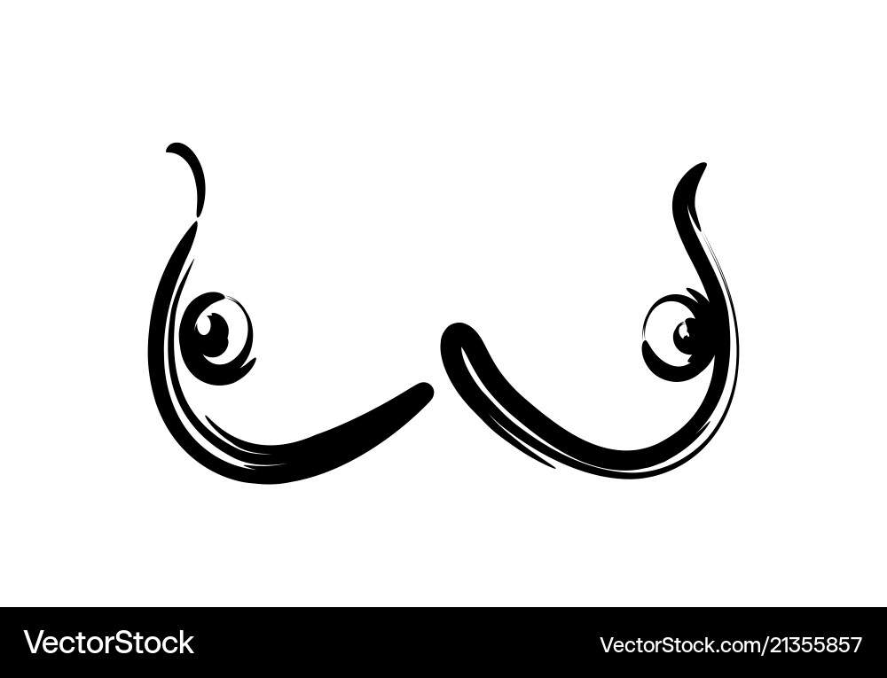 Breast of female in line art style Breast of female in line art style vector image