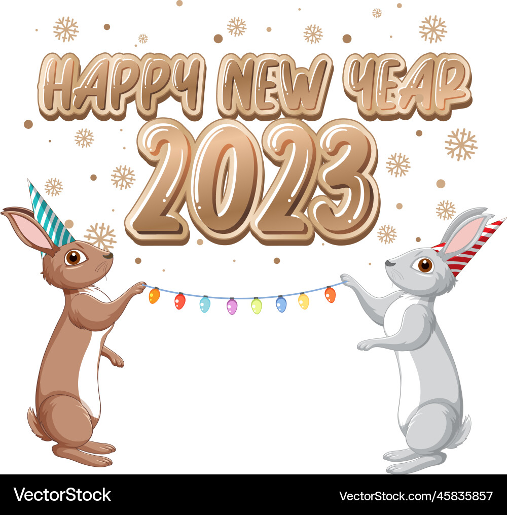 Frohes neues Jahr 2023 Kaninchen Frohes neues Jahr 2023 Kaninchen vektorbild