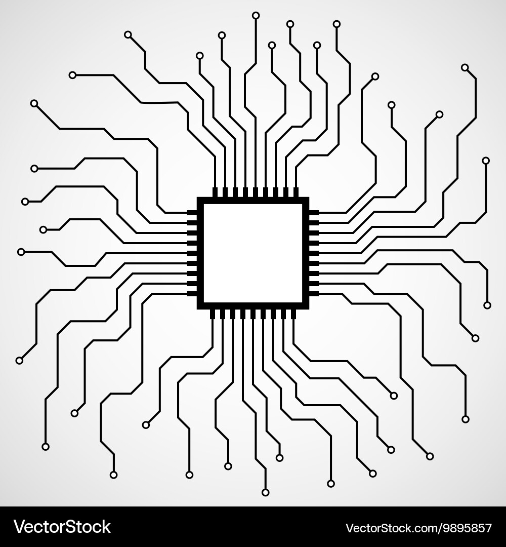 Microchip Circuit Board vector image