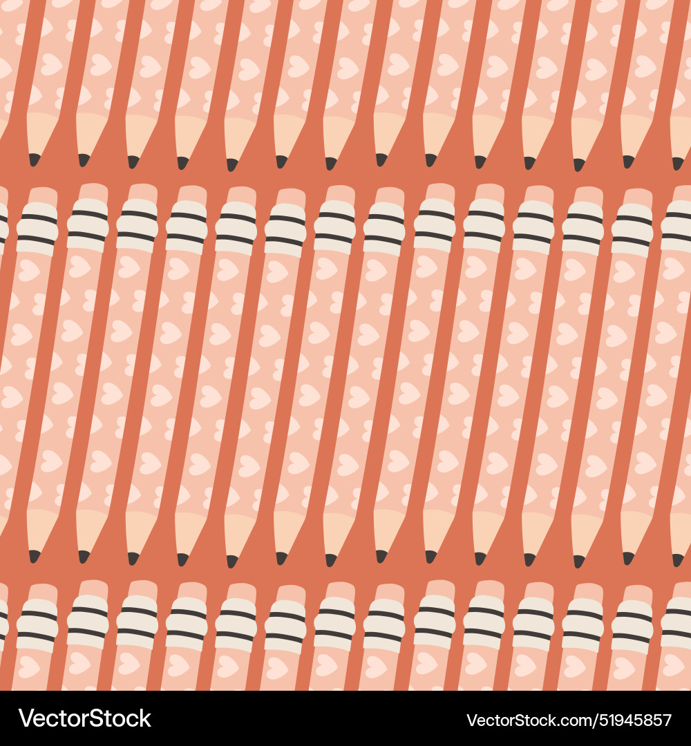 Seamless pattern with pencil repeat Seamless pattern with pencil repeat Vector Image