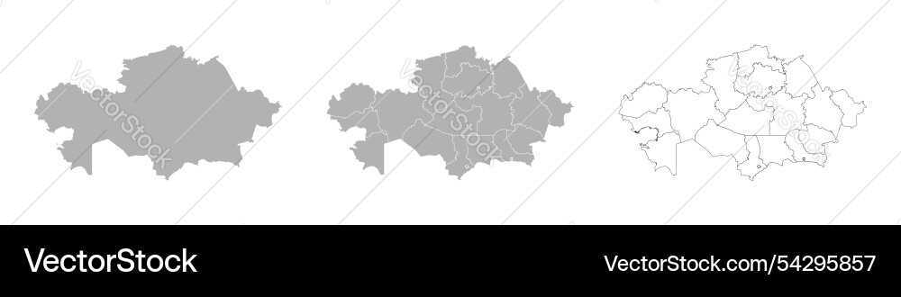 Set of kazakhstan maps with main map and regional Vector Image