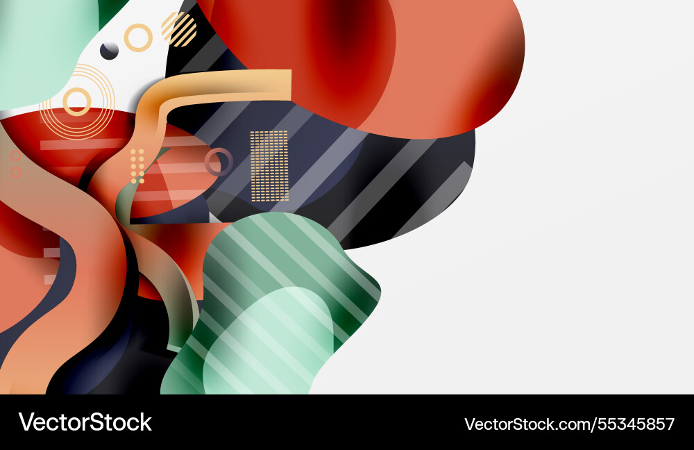 Vibrant abstract background overlapping shapes vector image