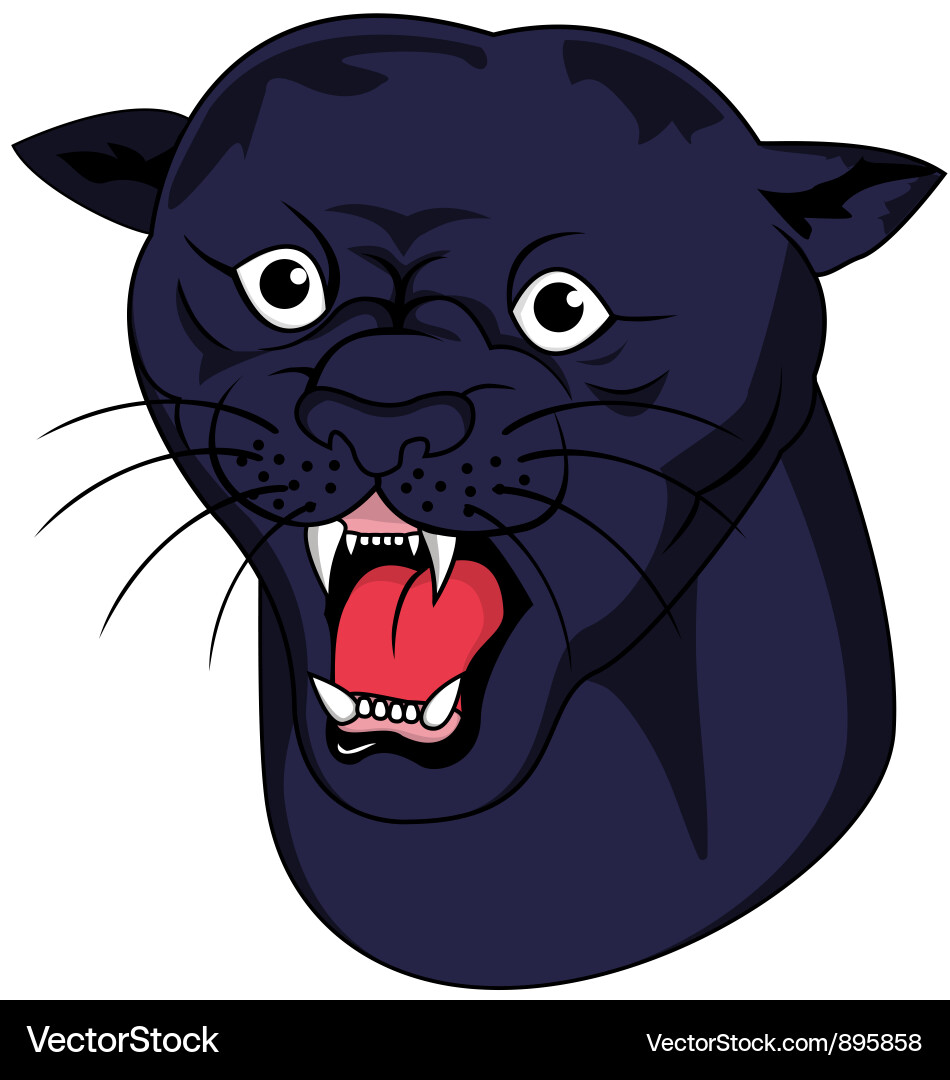 Aggressive Panther Head Vector Image
