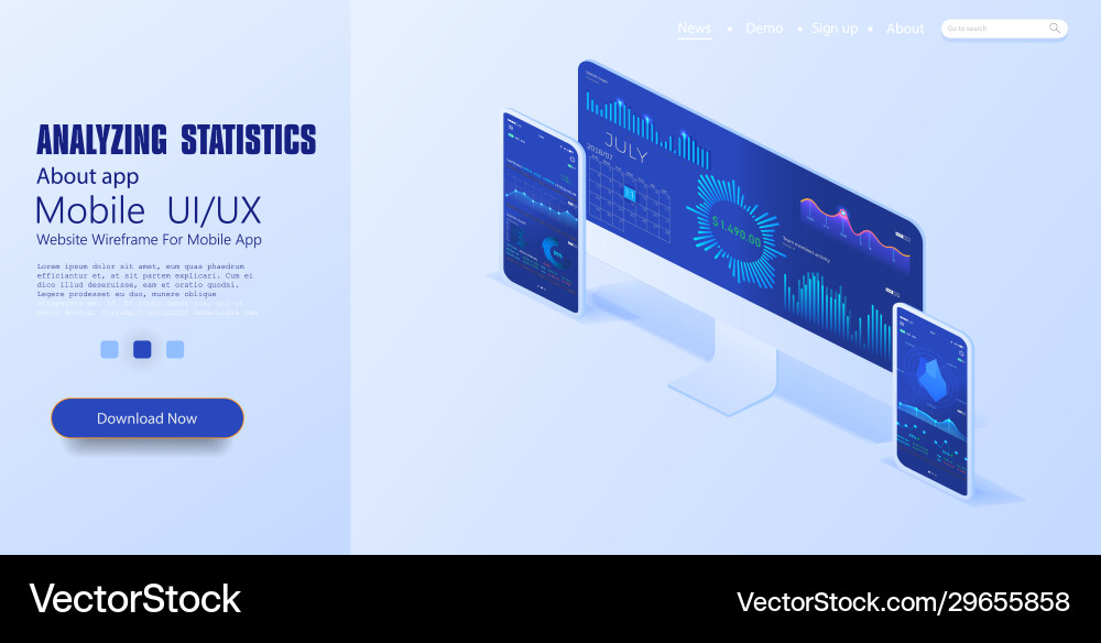 Big Data Analytics Chart vector image