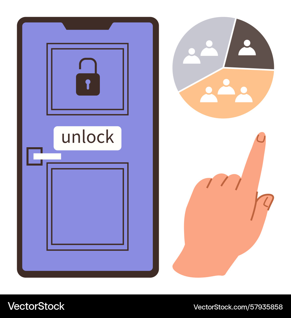 Digital door security system with access control Vector Image
