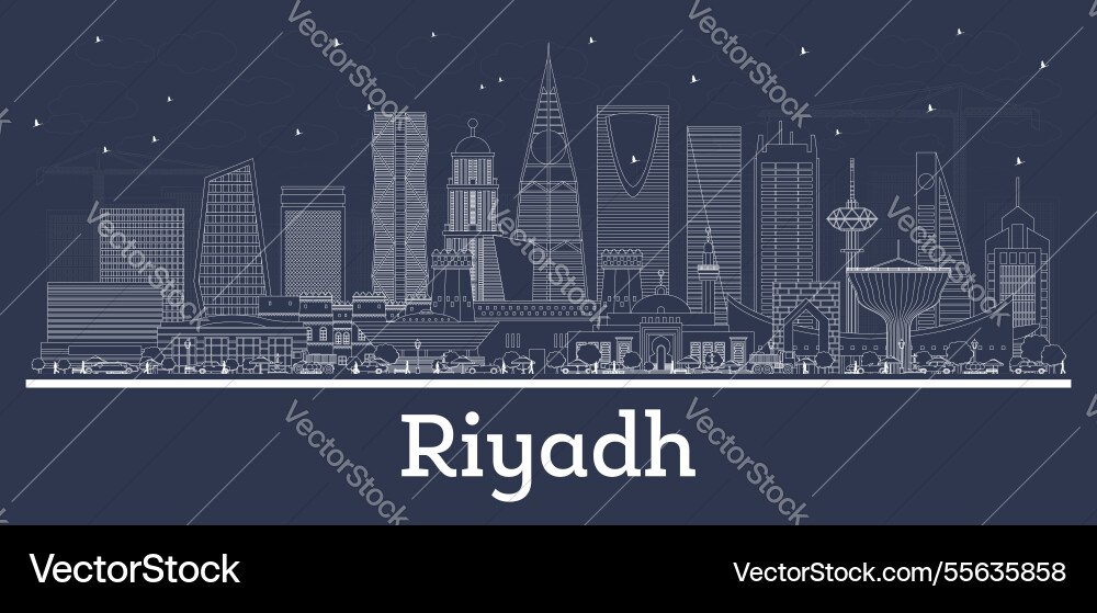 Outline riyadh saudi arabia city skyline Outline riyadh saudi arabia city skyline vektorbild