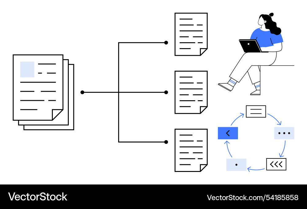 Workflow optimization with digital documents Workflow optimization with digital documents vector image