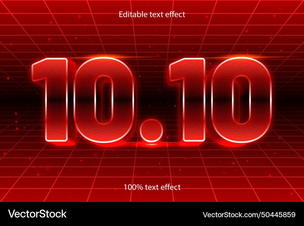 1010 editable text effect retro style 1010 editable text effect retro style Vector Image