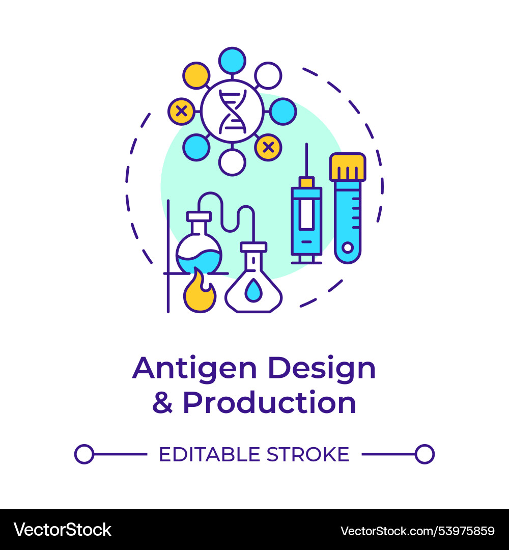 Antigen design and production multi color concept Antigen design and production multi color concept vector image