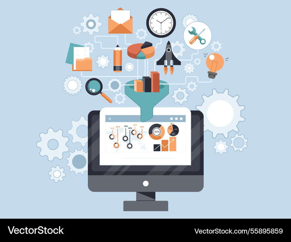 Big data filter Big data filter vector image