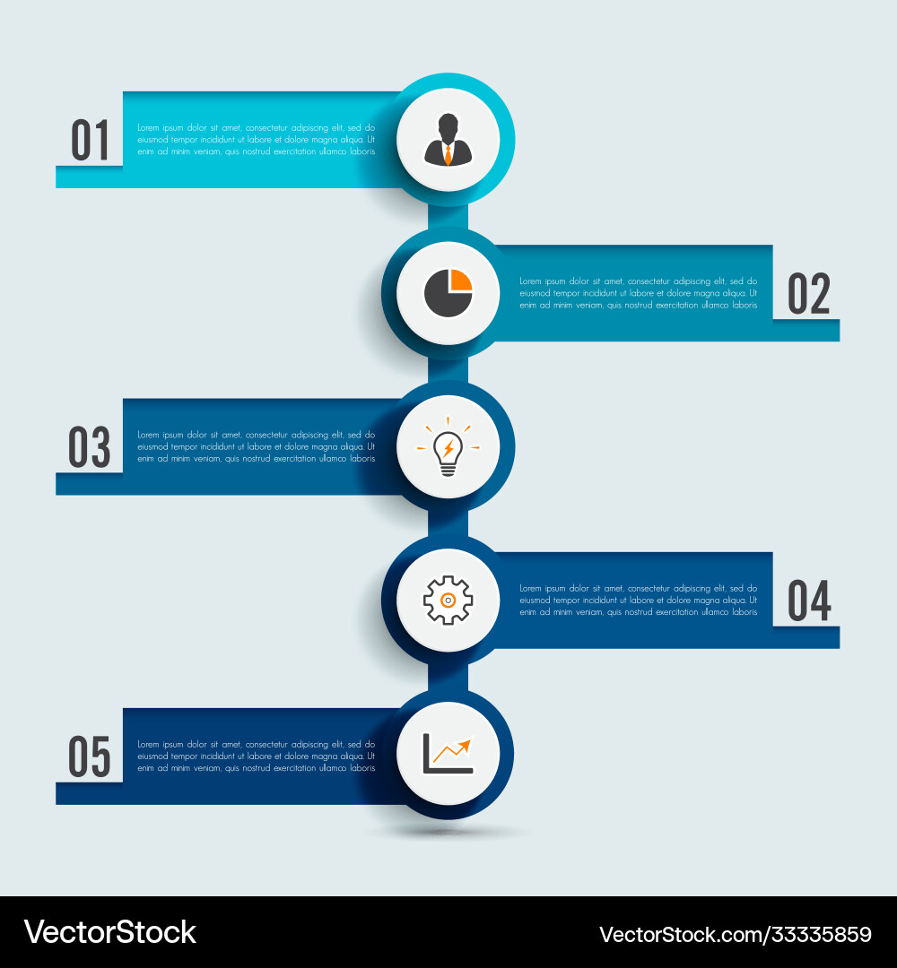 Business data visualization process chart Business data visualization process chart Vector Image