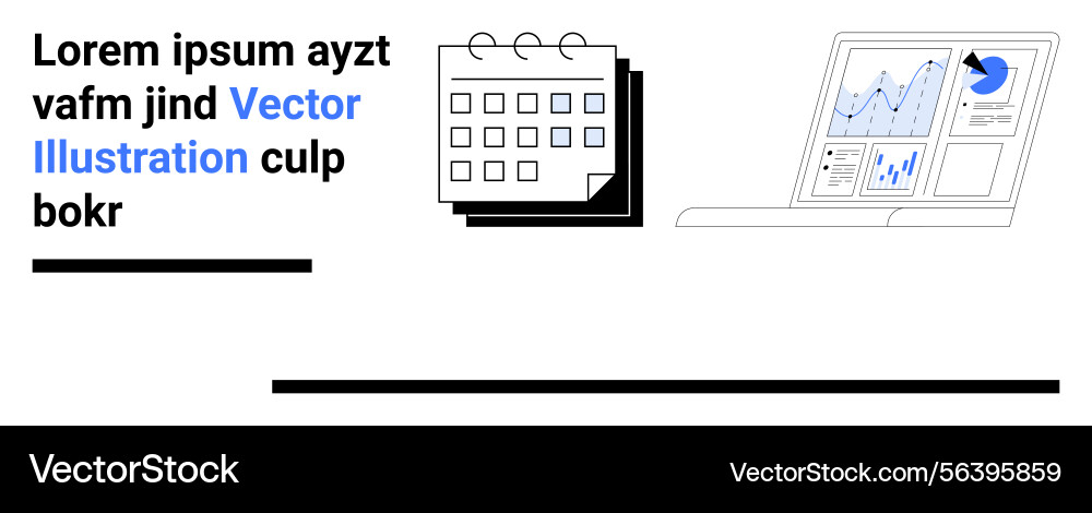Digital calendar and data analytics displayed Digital calendar and data analytics displayed vector image