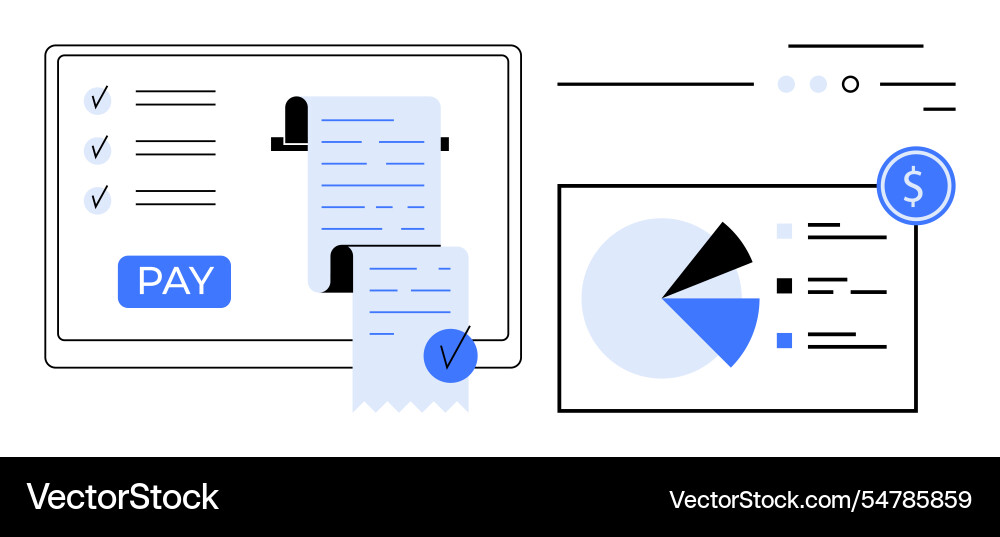 Digital payment processing with receipt Digital payment processing with receipt vector image