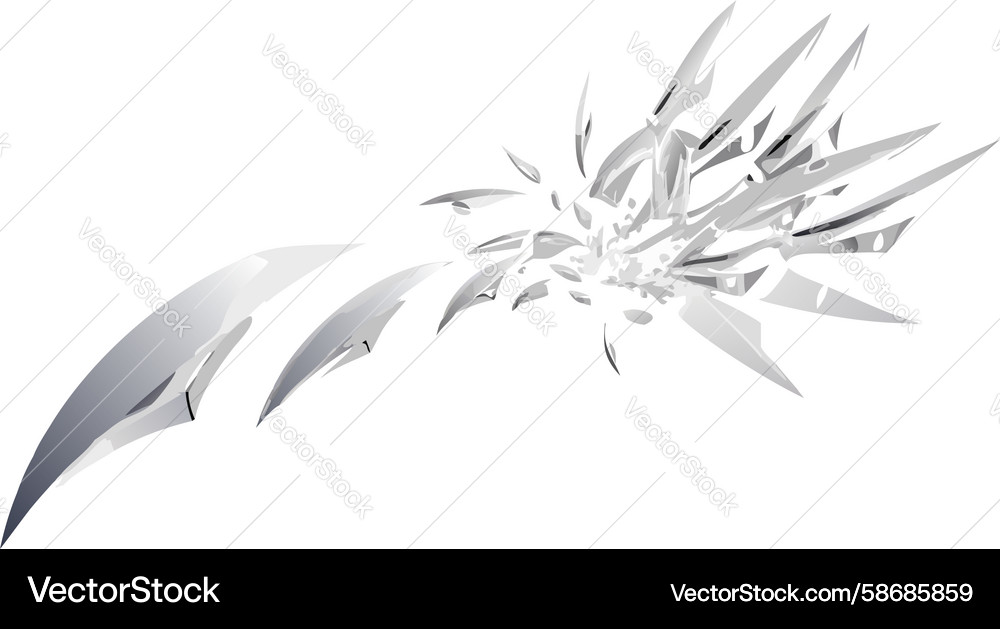 Explosive glass shards dynamic broken fragment Vector Image