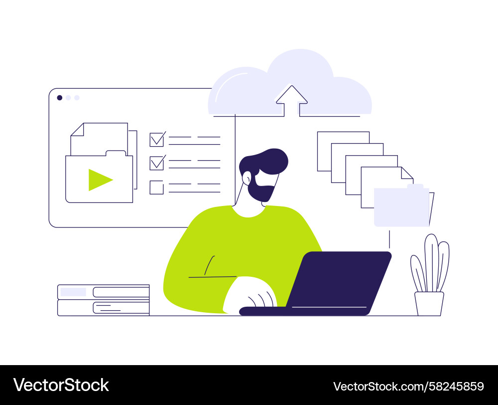 File Upload Concept Vector Image