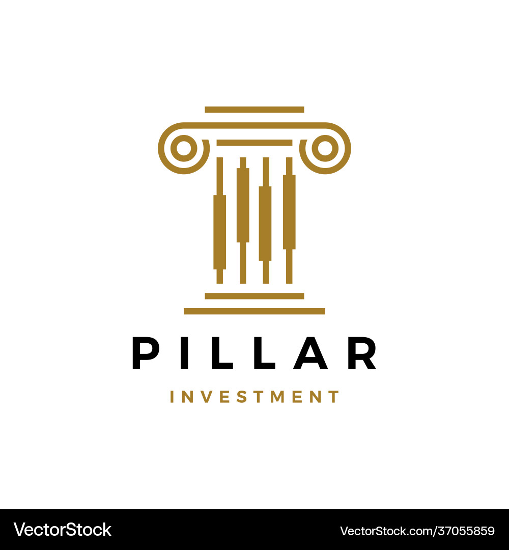 Financial candlestick chart pillar investment law Financial candlestick chart pillar investment law vector image