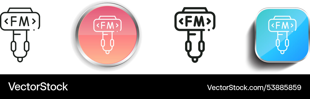 Fm icon thin linear regular and button style Vector Image