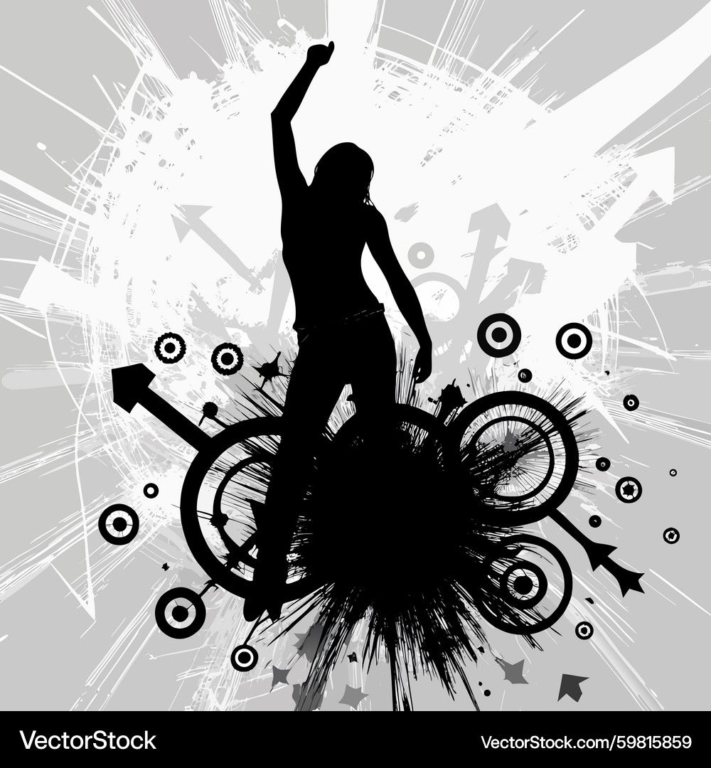Joyful Woman Dancing Silhouette – Royalty-Free Vector | VectorStock, image size:1000x1080