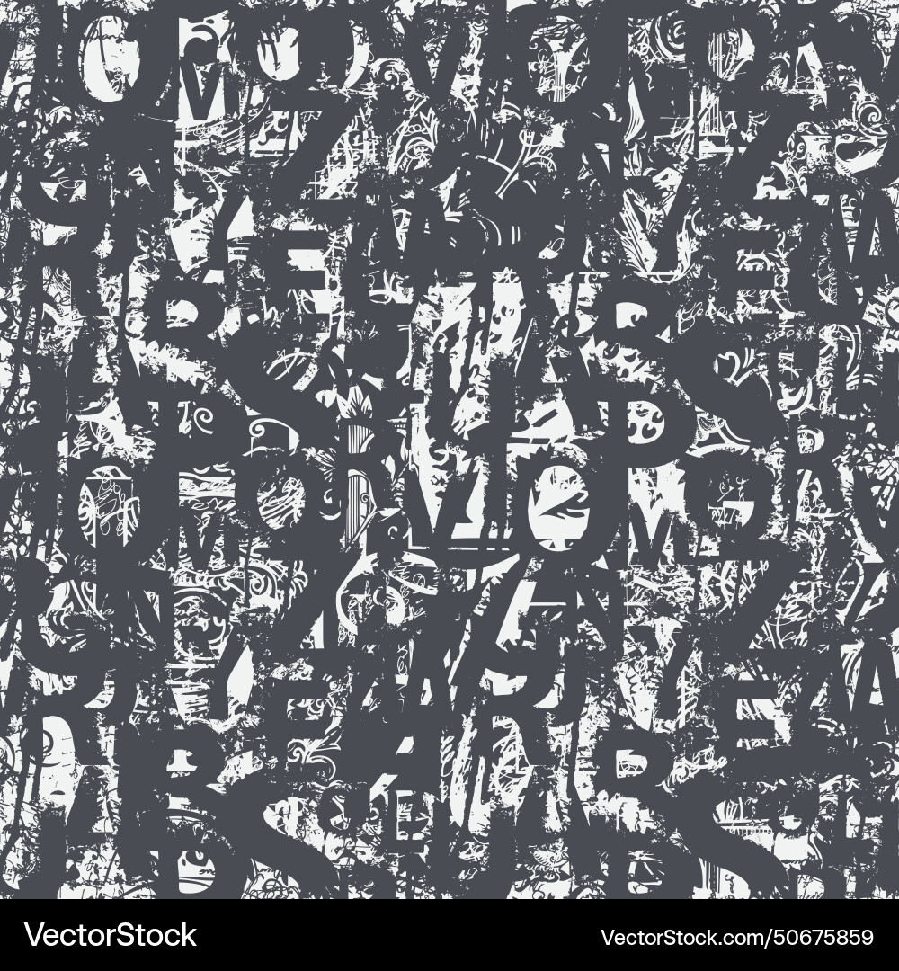 Seamless pattern with alphabet letters Vector Image