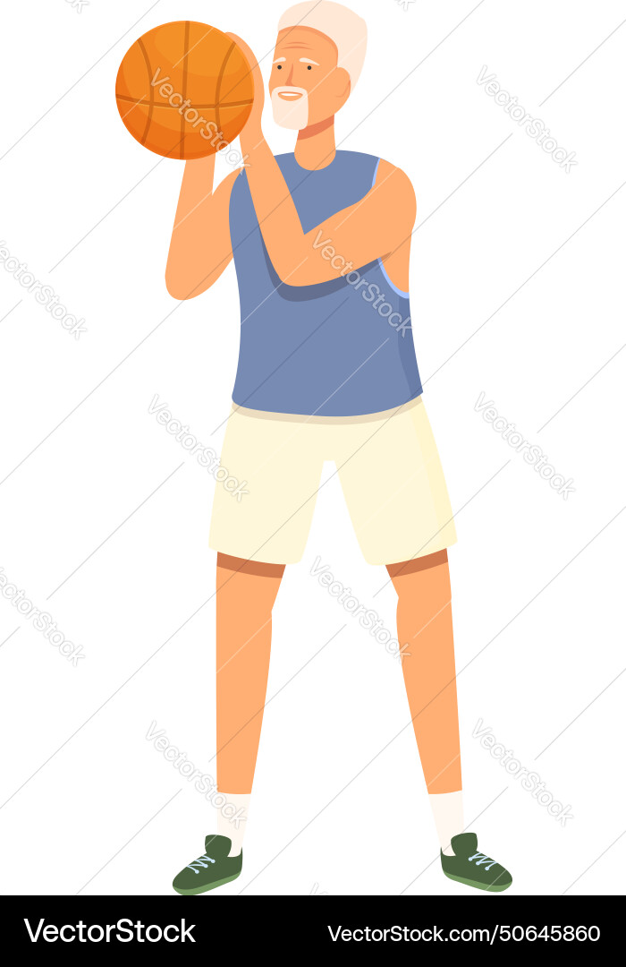 Basketball Ball Tropfen Symbol Cartoon Senior Basketball Ball Tropfen Symbol Cartoon Senior vektorbild