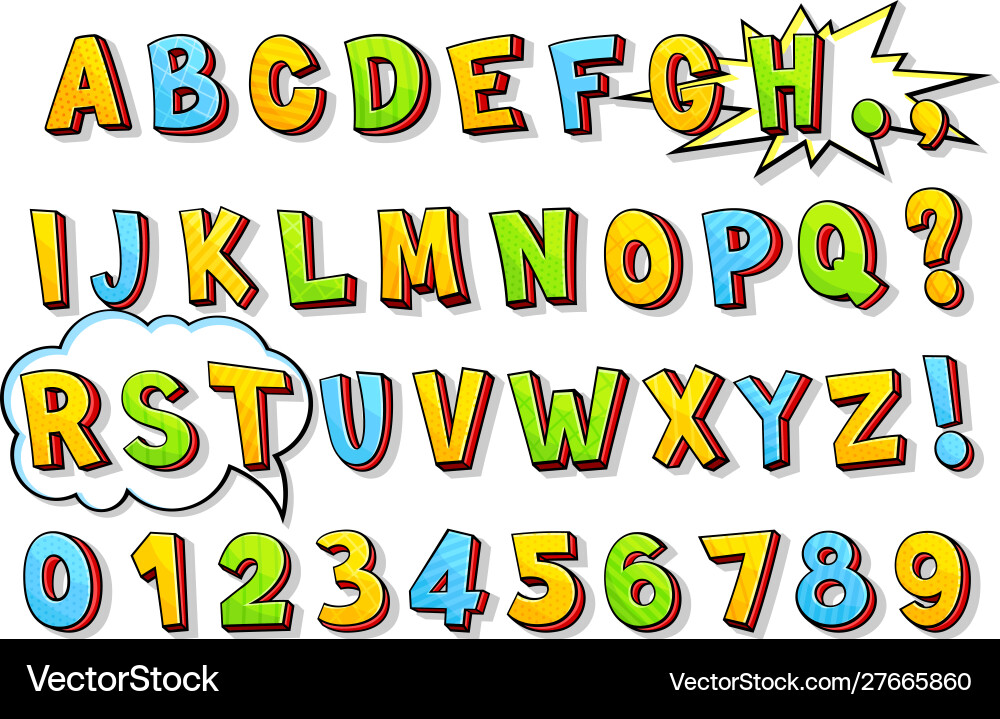 Bright isometric capital letters of abc colorful Bright isometric capital letters of abc colorful vector image