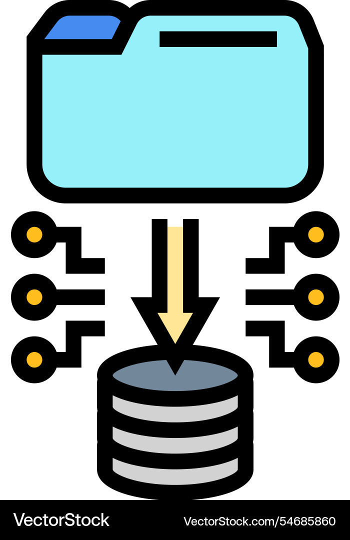 Datenbank Cloud Computing Farbsymbol Datenbank Cloud Computing Farbsymbol vektorbild
