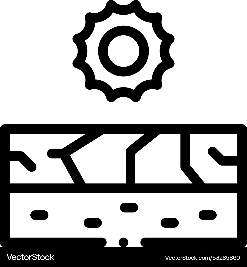 Drought icon thin linear style design isolated Drought icon thin linear style design isolated vector image