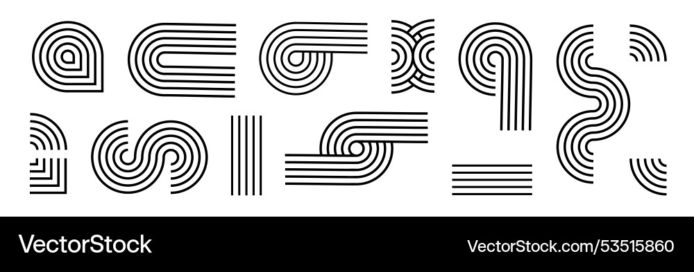 Line pattern abstract shapes geometric elements Line pattern abstract shapes geometric elements vector image