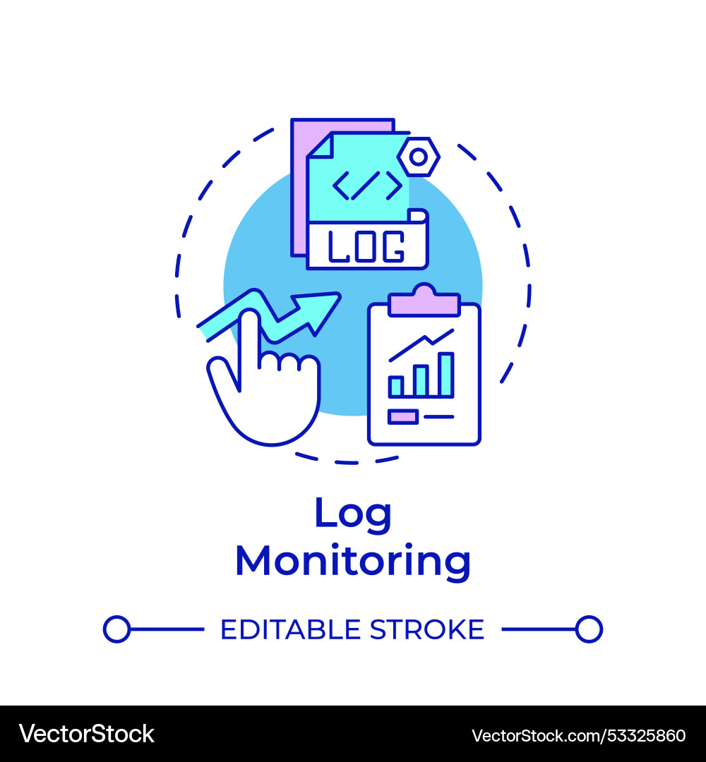 Log monitoring multi color concept icon Log monitoring multi color concept icon vector image