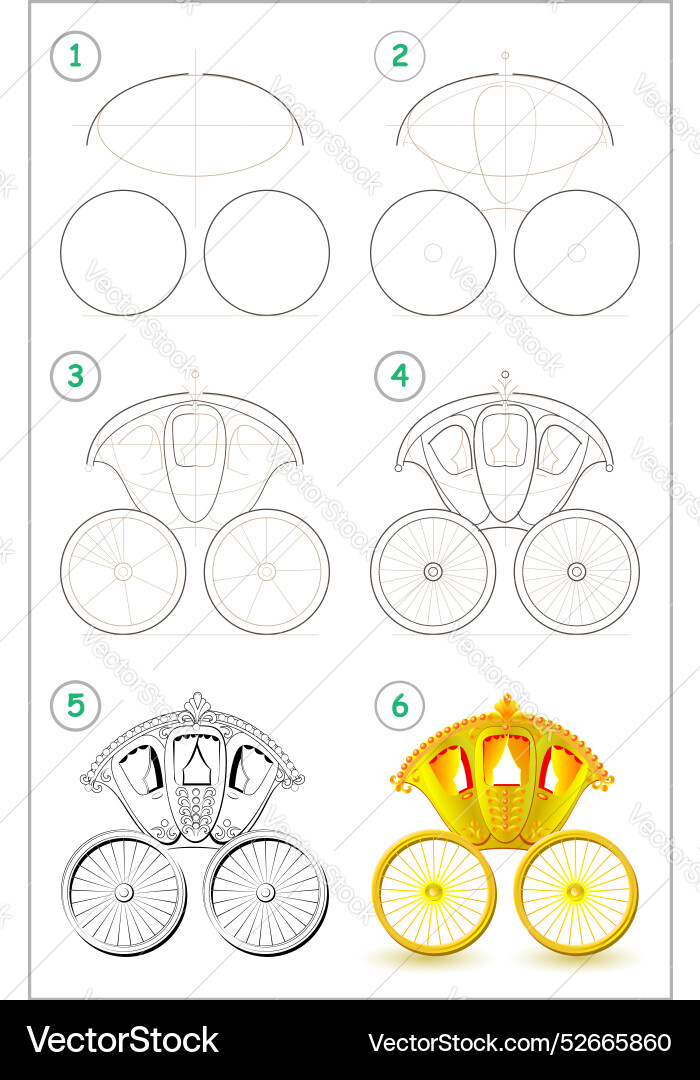Page shows how to learn step by draw Page shows how to learn step by draw vector image