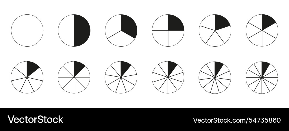Segment slice icon pie chart template circle Segment slice icon pie chart template circle Vector Image
