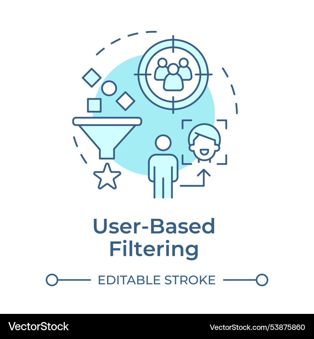 User-based filtering soft blue concept icon User-based filtering soft blue concept icon vector image