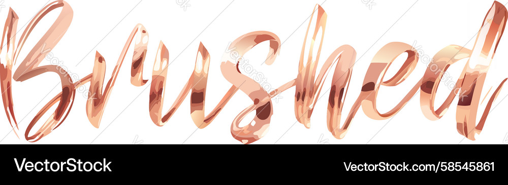 Brushed Metallic Script Text Vector Image
