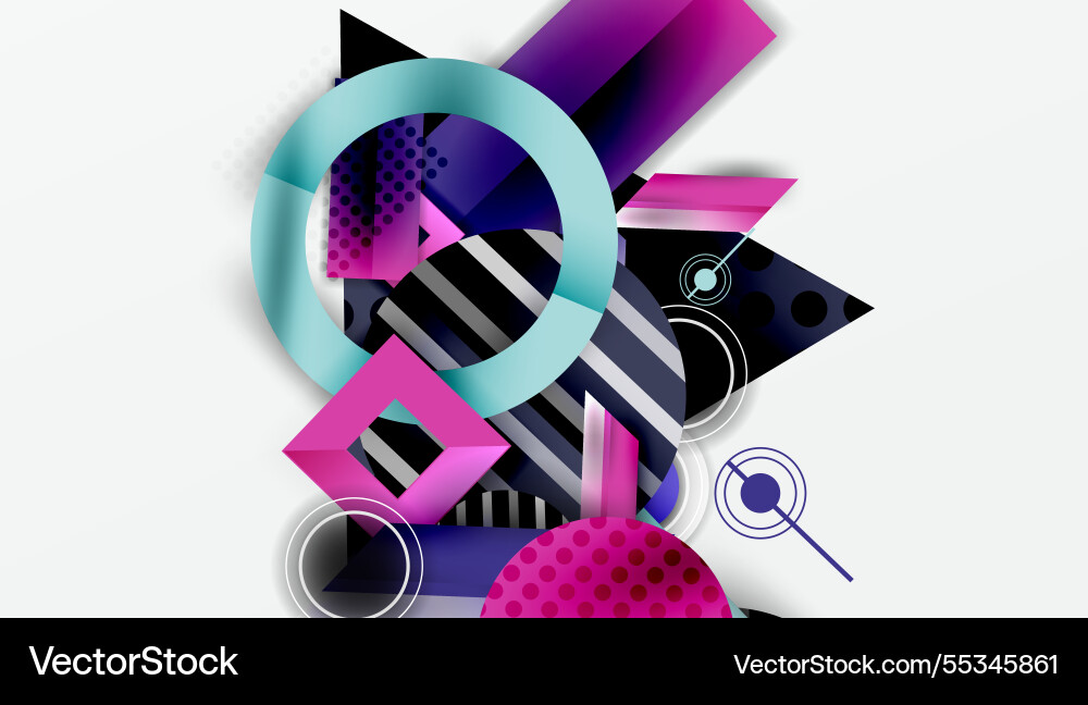 Dynamic complex geometric abstract background Vector Image