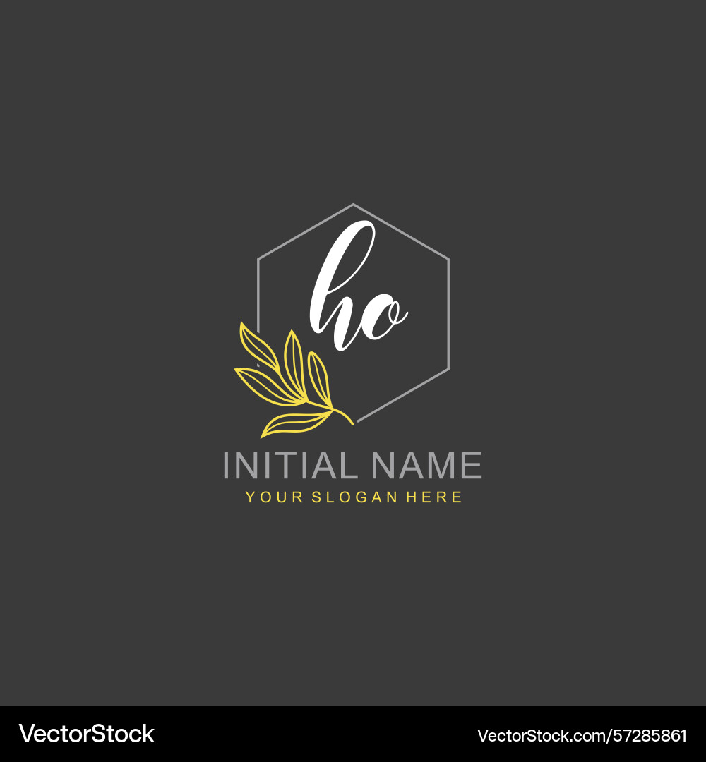 Ho initial logo templates with botanical elements Ho initial logo templates with botanical elements vector image
