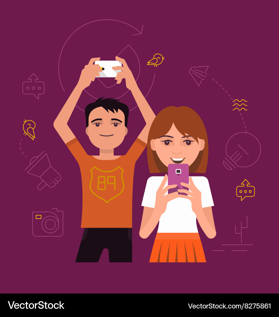 Kommunikation mit einem Smartphone Kommunikation mit einem Smartphone vektorbild