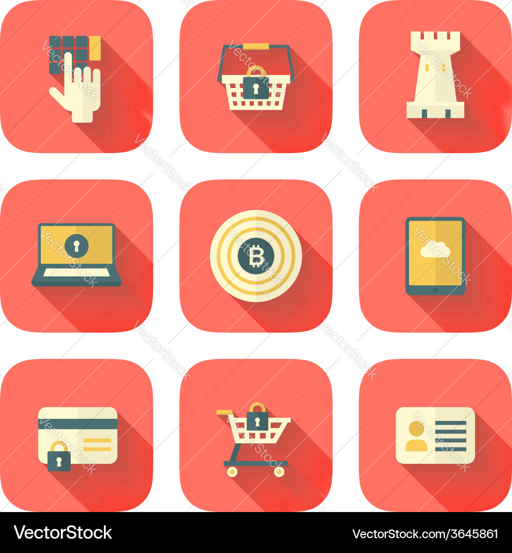 Set of app security icons vector image