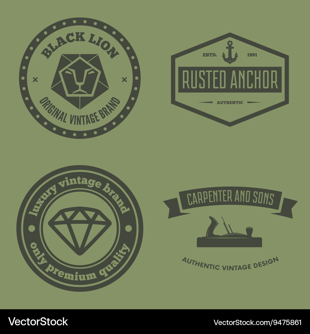 Set of logotypes elements labels badges vector image