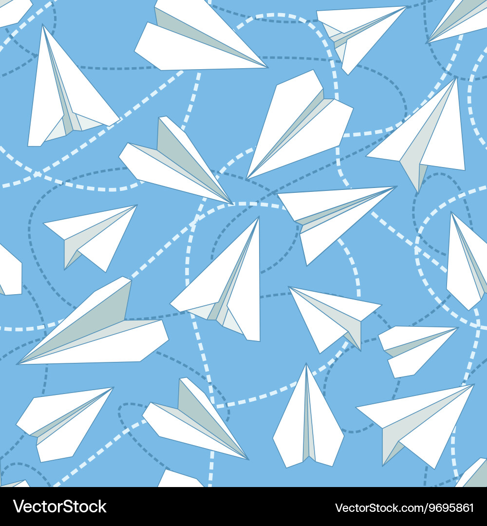 Tangled Paper Plane Pattern vector image